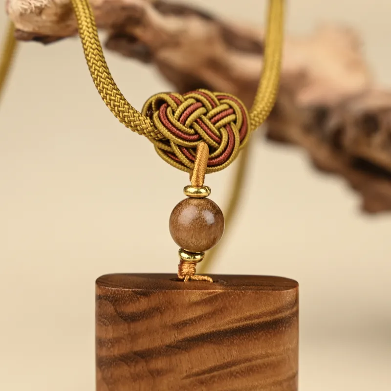 Tianzong Golden Sandalwood Wooden Necklaces Unisex-4