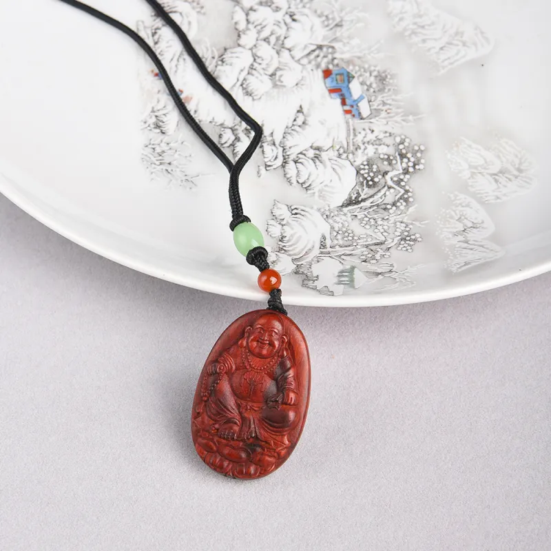 Tianzong Pterocarpus Wooden Necklaces Unisex-4