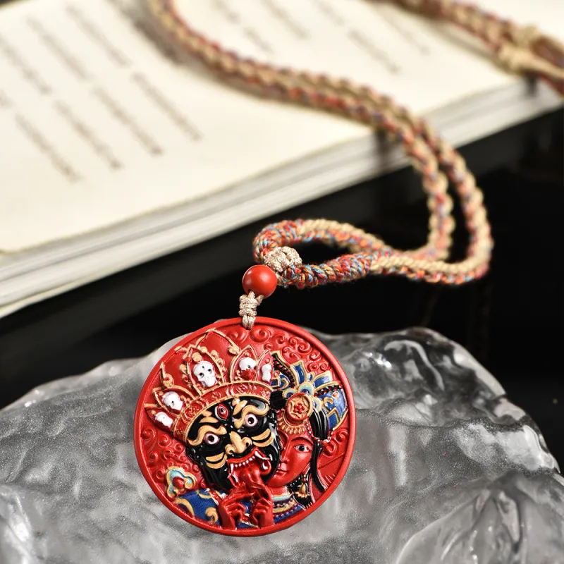 Tianzong Reconstructed Cinnabar Necklaces Unisex-3