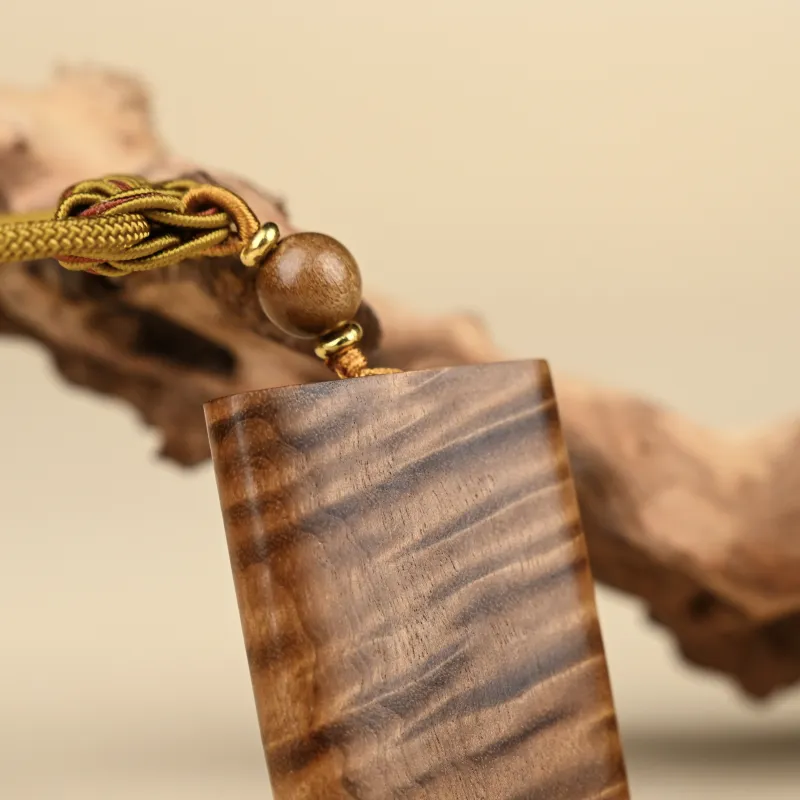 Tianzong Golden Sandalwood Wooden Necklaces Unisex-5
