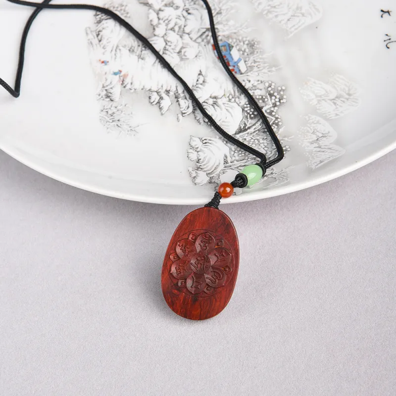 Tianzong Pterocarpus Wooden Necklaces Unisex-2