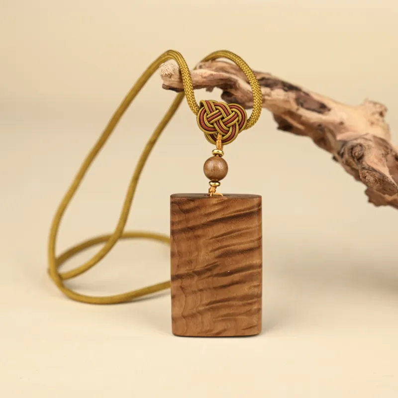 Tianzong Golden Sandalwood Wooden Necklaces Unisex-1