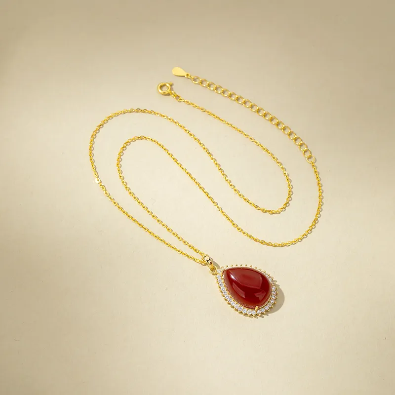 Encounter Gift Natural Chalcedony Jade Necklaces Women's-5
