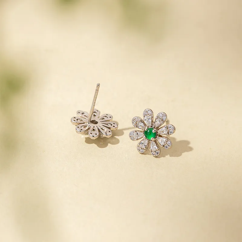Encounter Gift High Ice Jade Stud Earrings Women's-5