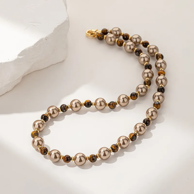 Encounter Gift Tiger's Eye Stone Necklaces Women's-5