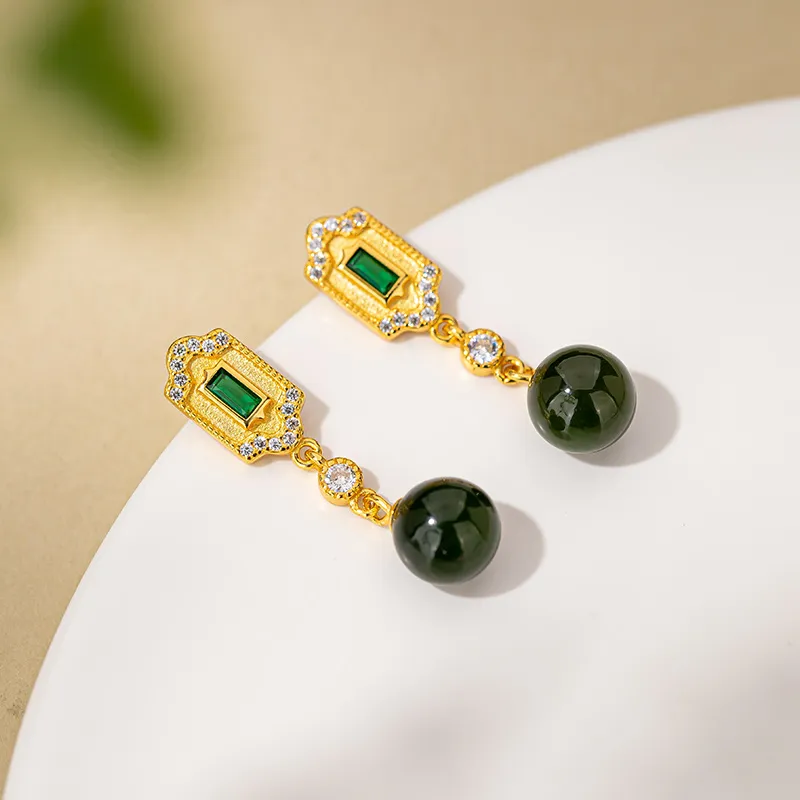 Encounter Gift Hetian Jade Earrings Jasper Women's-6