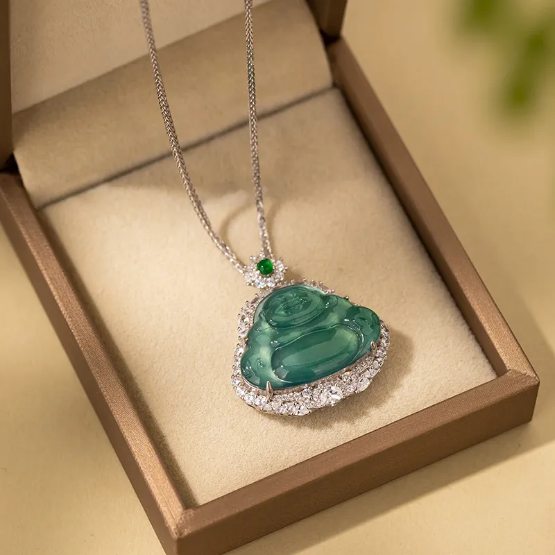 Encounter Gift High Ice Jade Jadeite Necklaces Women's-5