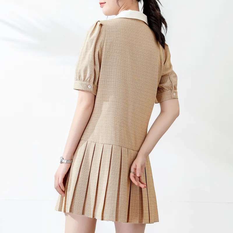 HIPPIEMISS Short Sleeved Dresses Women's Plaid-3