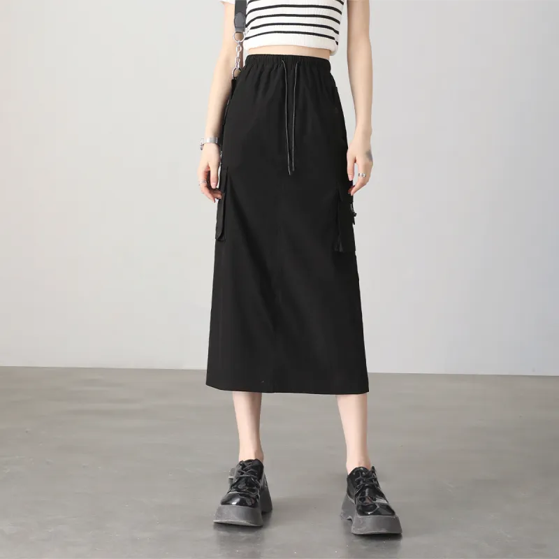 HIPPIEMISS Casual Long Skirts Women's Black-2