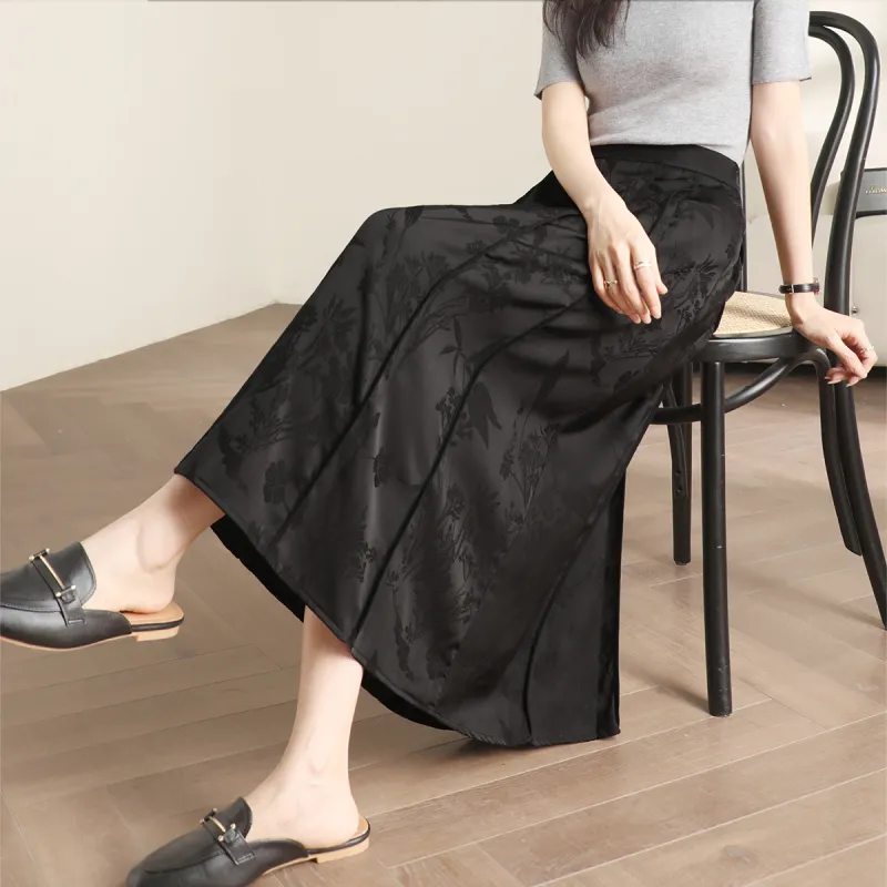 HIPPIEMISS Casual Long Skirts Women's Black-3