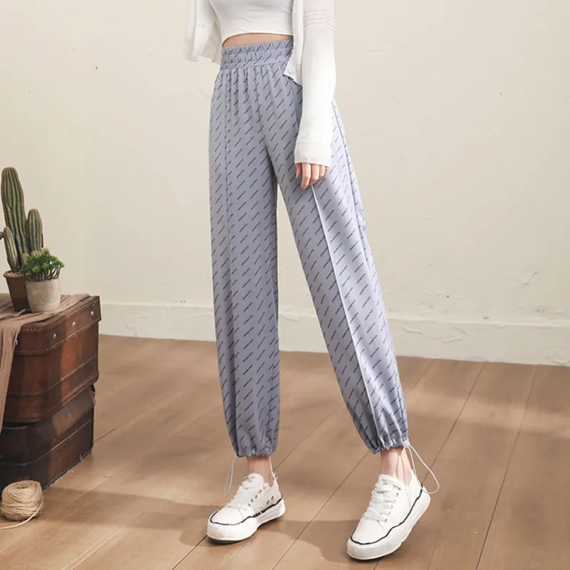 HIPPIEMISS Casual Pants Women's Gray Blue-4
