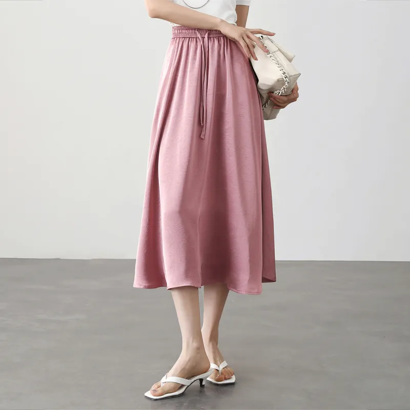 HIPPIEMISS Casual Long Skirts Women's Plum Red-3