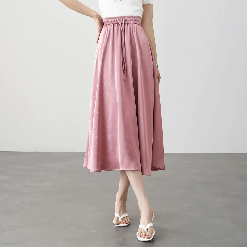 HIPPIEMISS Casual Long Skirts Women's Plum Red-2