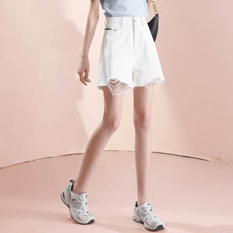 HIPPIEMISS Denim Shorts Women's White-4