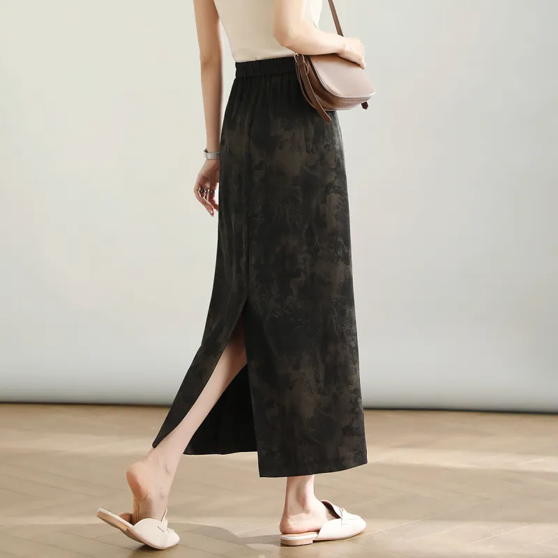 HIPPIEMISS Denim Long Skirts Women's Black-6