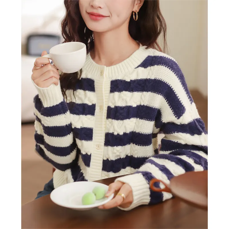 HIPPIEMISS Knitwear Women's Blue White Stripes-3