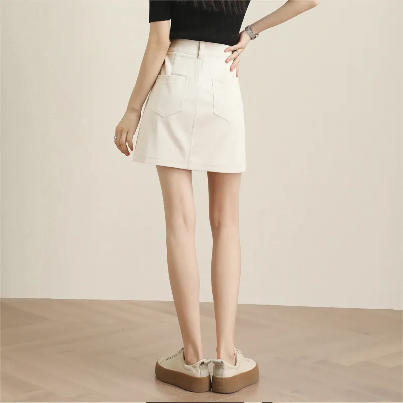 HIPPIEMISS Casual Short Skirts Women's Beige-4