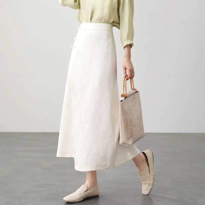 HIPPIEMISS Casual Long Skirts Women's White-2