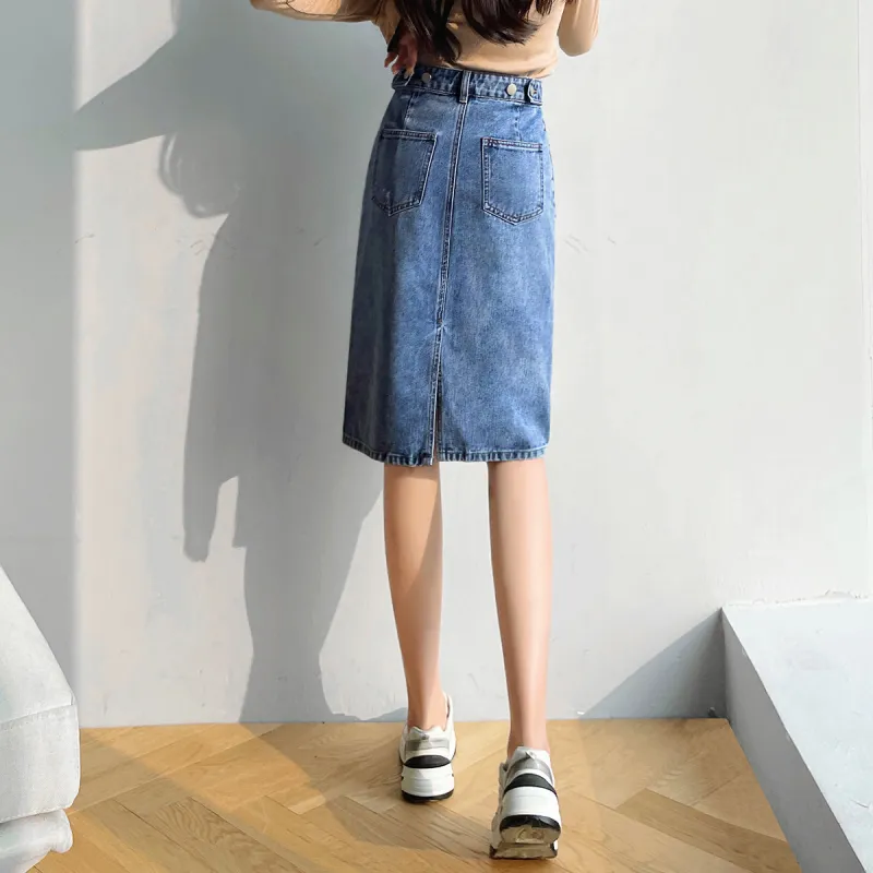 HIPPIEMISS Denim Short Skirts Women's Blue-4