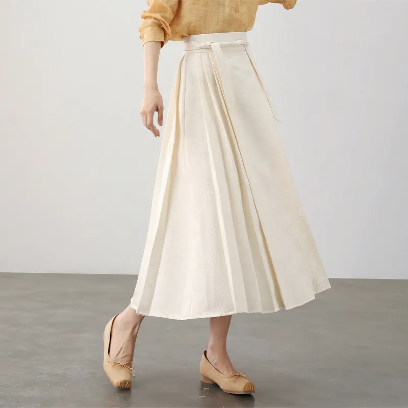 HIPPIEMISS Casual Long Skirts Women's Beige-4