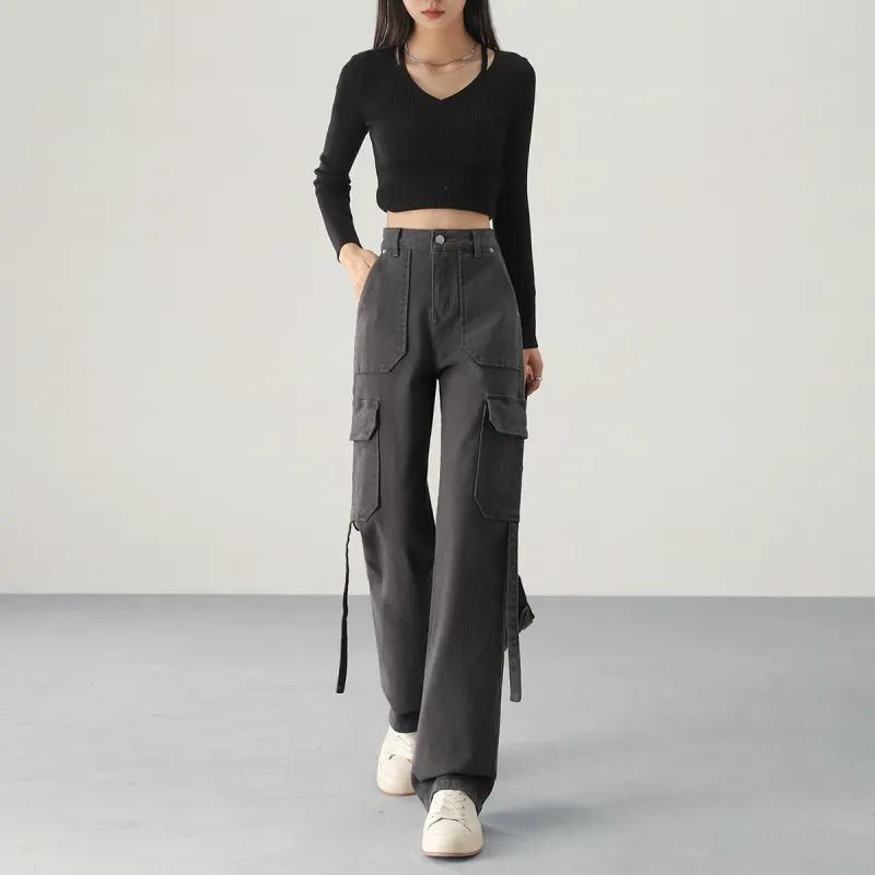 HIPPIEMISS Cargo Pants Women's Gray-10