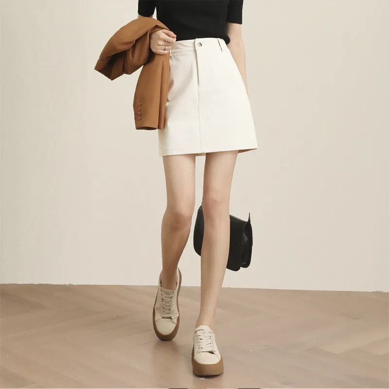 HIPPIEMISS Casual Short Skirts Women's Beige-2