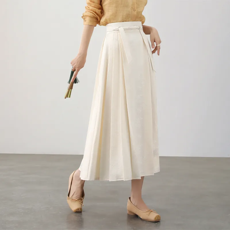 HIPPIEMISS Casual Long Skirts Women's Beige-3