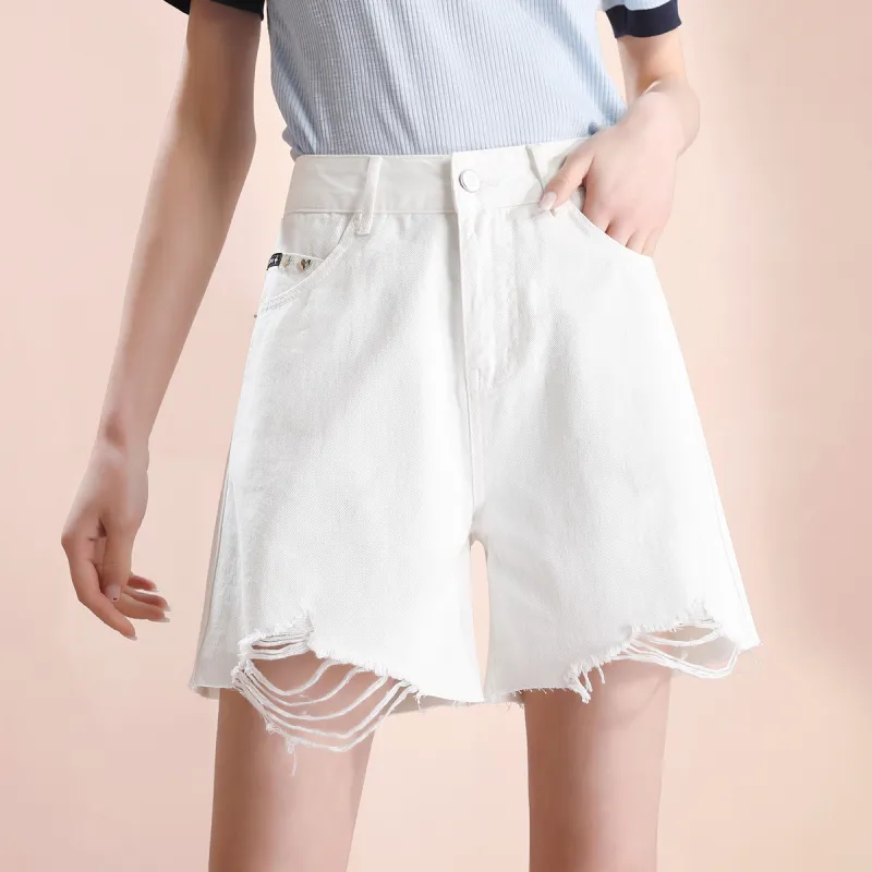 HIPPIEMISS Denim Shorts Women's White-3