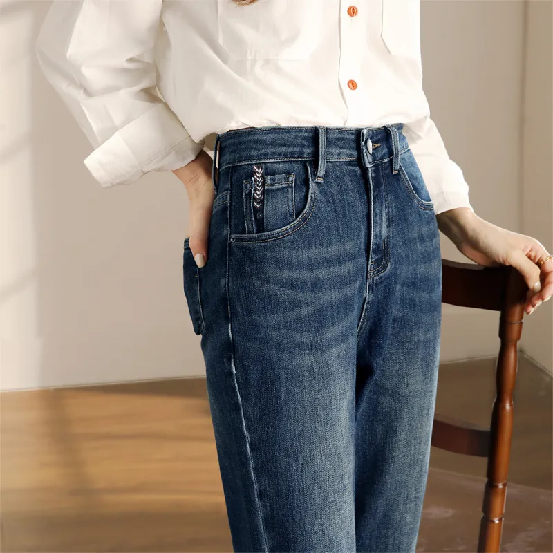 HIPPIEMISS Jeans Women's Vintage Dark Blue-5