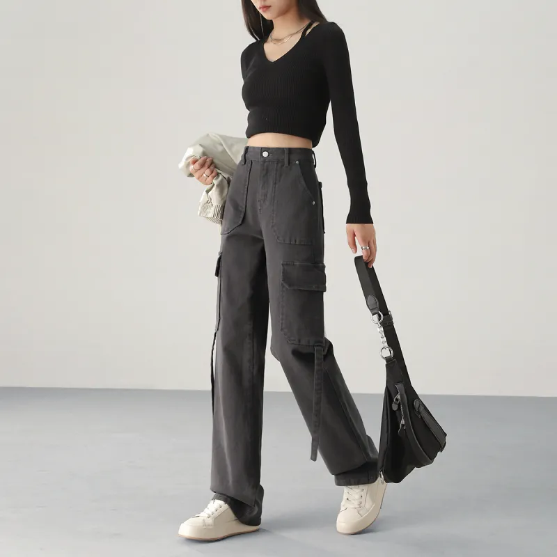 HIPPIEMISS Cargo Pants Women's Gray-9