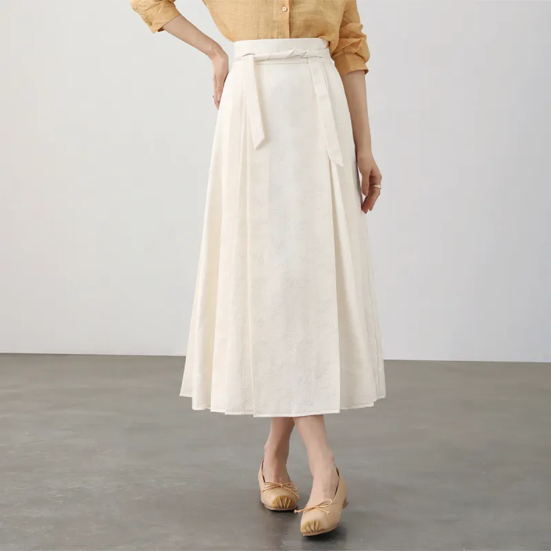 HIPPIEMISS Casual Long Skirts Women's Beige-2