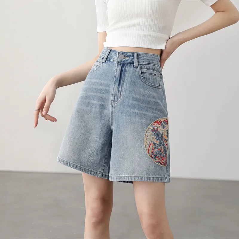 HIPPIEMISS Denim Shorts Women's Light Blue-3