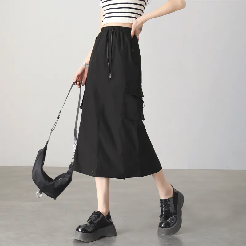 HIPPIEMISS Casual Long Skirts Women's Black-3