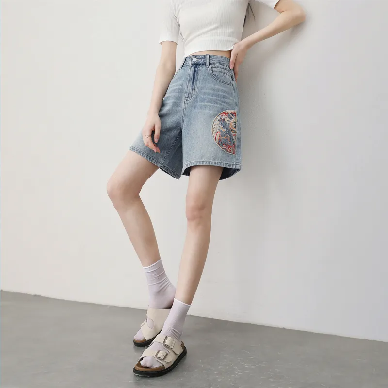 HIPPIEMISS Denim Shorts Women's Light Blue-4
