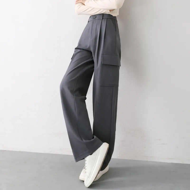 HIPPIEMISS Casual Pants Women's Gray-3
