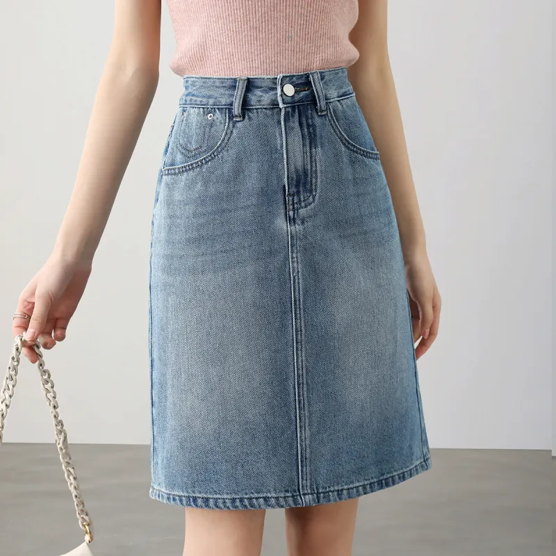 HIPPIEMISS Denim Short Skirts Women's Light Blue-3