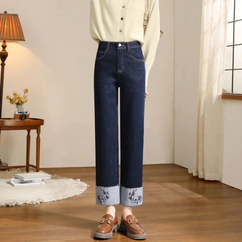 HIPPIEMISS Jeans Women's Normal Washed Blue-3