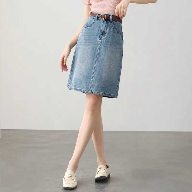 HIPPIEMISS Denim Short Skirts Women's Light Blue-5
