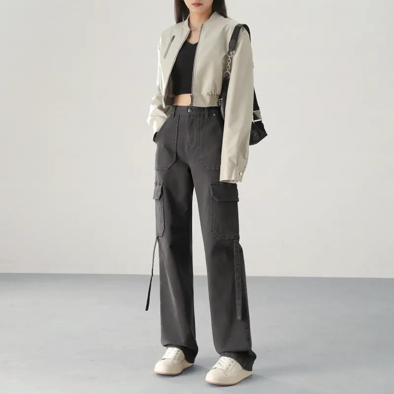 HIPPIEMISS Cargo Pants Women's Gray-8