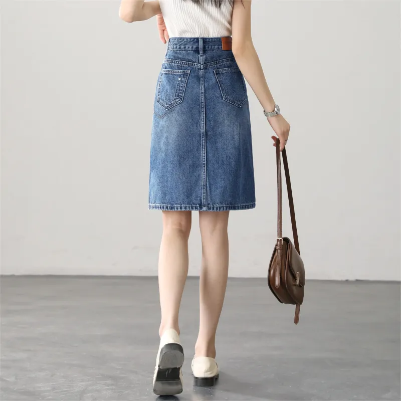 HIPPIEMISS Denim Short Skirts Women's Light Blue-8