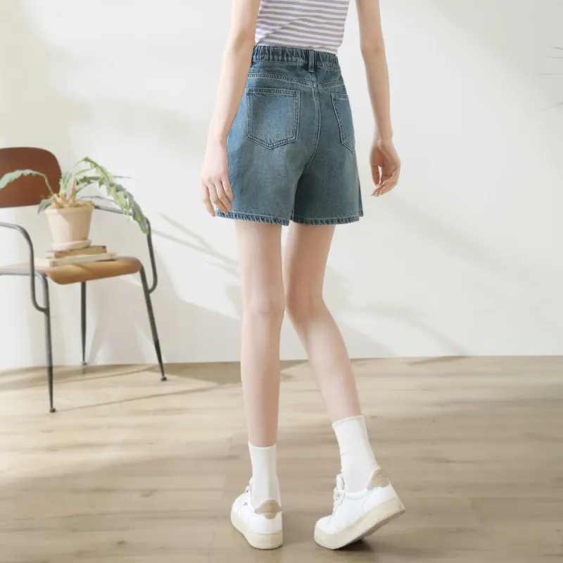 HIPPIEMISS Denim Shorts Women's Vintage Light Blue-3