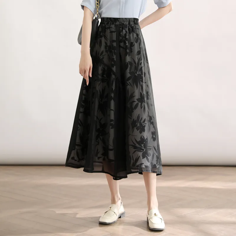 HIPPIEMISS Casual Long Skirts Women's Black-2
