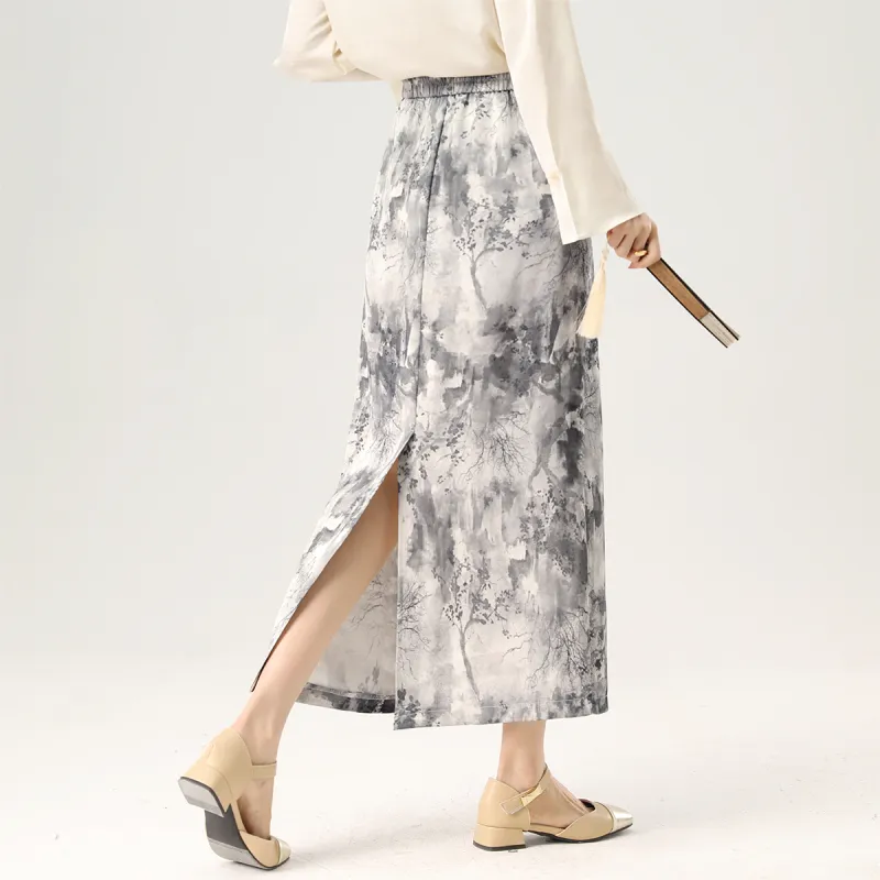 HIPPIEMISS Denim Long Skirts Women's Black-12