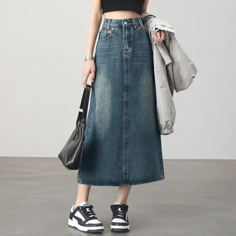 HIPPIEMISS Denim Long Skirt Women's-2