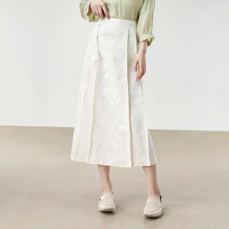 HIPPIEMISS Casual Long Skirts Women's Ecru-2