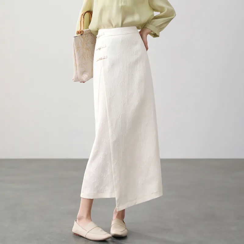 HIPPIEMISS Casual Long Skirts Women's White-3