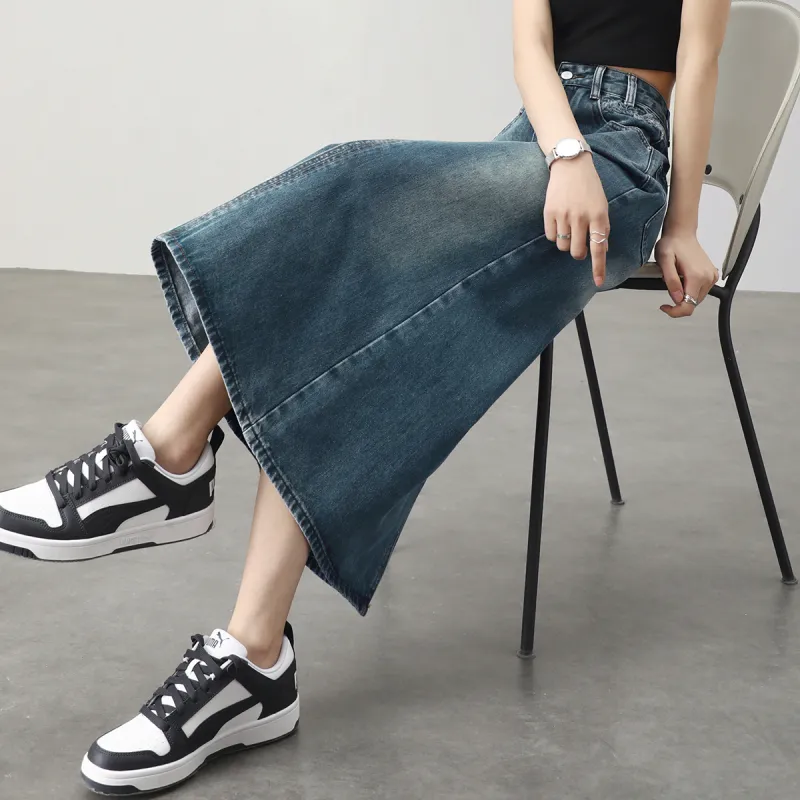 HIPPIEMISS Denim Long Skirt Women's-4