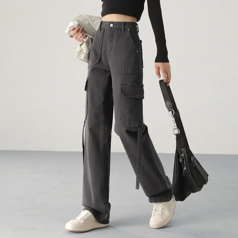 HIPPIEMISS Cargo Pants Women's Gray-5