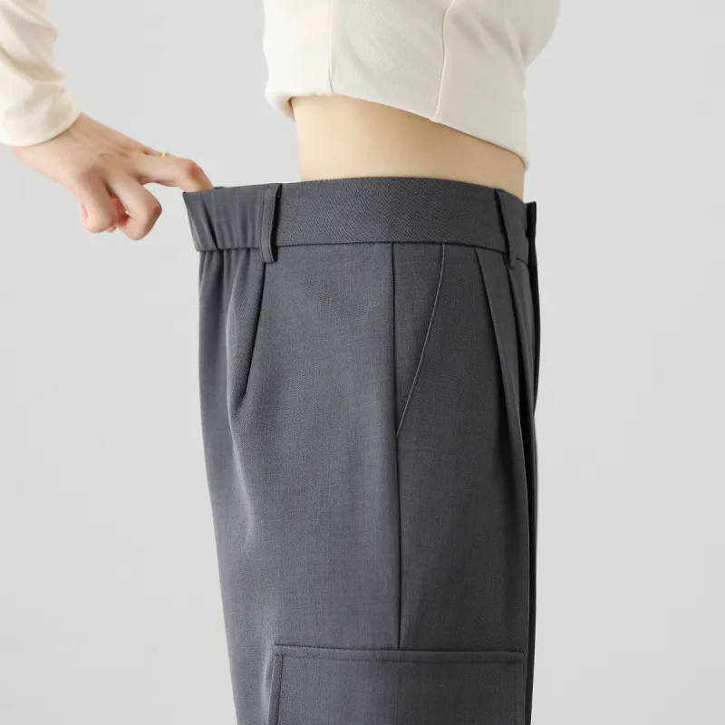 HIPPIEMISS Casual Pants Women's Gray-4
