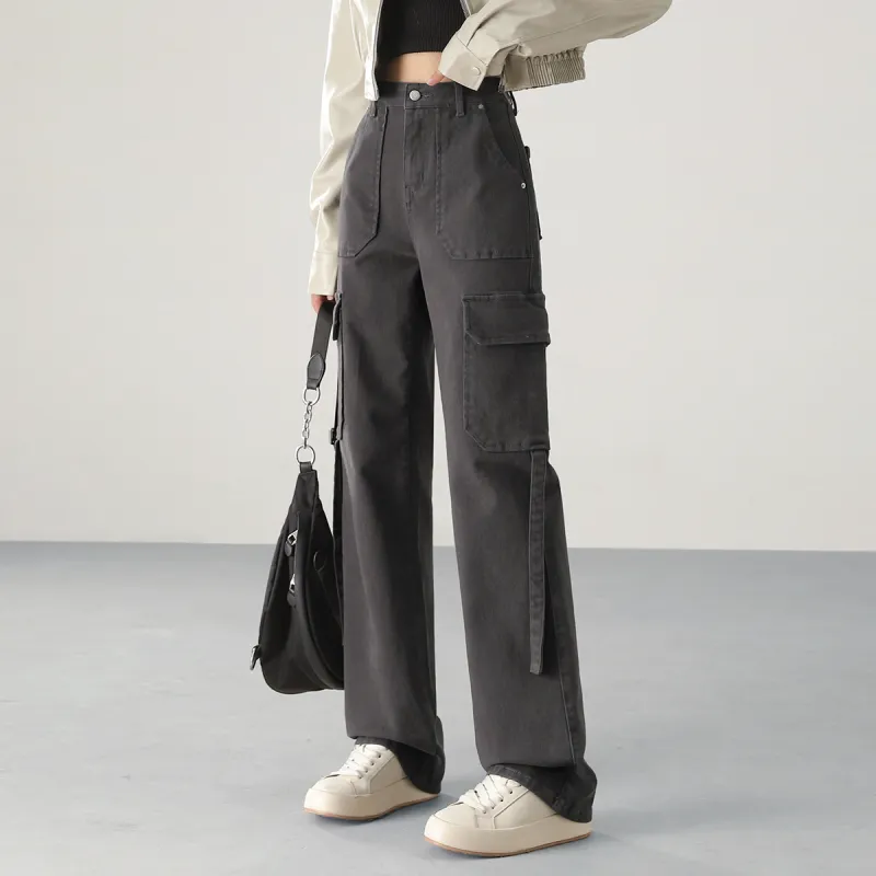 HIPPIEMISS Cargo Pants Women's Gray-4